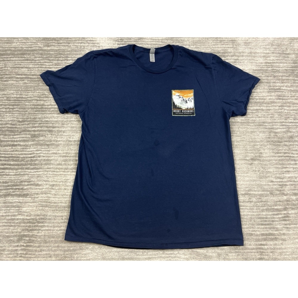 Mount Rushmore National Memorial Shirt Mens XL Blue Short Sleeve Iconic